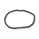 Bracelet extensible en perles de spinelle noir naturel pour femme BJEW-JB07420-02-1