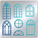 Benecreat stencil in acciaio inossidabile con motivo a finestra da 6x6 pollice DIY-WH0279-109-1