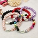 Carnaval joyas cristal perla elástica pulseras BJEW-JB00642-1