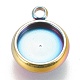 Ion Plating(IP) 304 Stainless Steel Pendant Cabochon Settings STAS-K202-03C-M-1