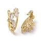 Brass Micro Pave Cubic Zirconia Hoop Earring Findings with Latch Back Closure ZIRC-G158-05G-2