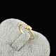 Vero anello a cuore in zirconi cubici in ottone placcato oro 18k RJEW-EE0001-022E-4