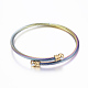 Trendy 304 Stainless Steel Torque Bangles & Rings Sets X-SJEW-H073-12A-2