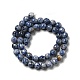 Fili di perle di diaspro macchia blu naturale G-P476-01C-02-3