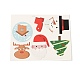 Diyのクリスマスのテーマ紙ケーキ挿入カードの装飾  竹の棒で  ケーキデコレーション用  サンタクロース  ミックスカラー  101mm DIY-H108-13-2