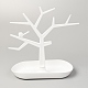 Ppプラスチックジュエリー収納皿プラスチックリングホルダー  木の形のディスプレイ小物皿  イヤリングネックレスブレスレットオーガナイザー用  ホワイト  完成品：23.5x11x27cm ODIS-L005-A03-1