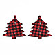 Большие подвески из дерева с односторонним принтом на рождественскую тематику WOOD-N005-59-1