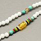 4-Loop Wrap Buddha Meditation Yellow Jade Beaded Bracelets BJEW-R039-03-2