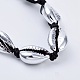Bracelets de perles de coquille de cauris électroplaqués BJEW-JB04275-02-2