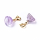 Natural Amethyst Lotus Seedpod Spring Ring Clasp Charms HJEW-P014-05G-2