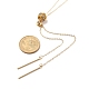 Ожерелье с подвеской-слайдером Rondelle с кристаллами и стразами с цепочками из латунного кабеля для женщин NJEW-JN03816-5