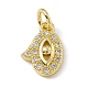 Brass Micro Pave Clear Cubic Zirconia Charms ZIRC-F132-68G-1