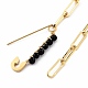 Natural Black Agate Pendant Necklaces NJEW-JN03013-01-3