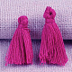 ポリコットン（ポリエステルコットン）タッセルペンダント装飾  赤ミディアム紫  26~30x4mm  約300個/袋 FIND-I003-23-1