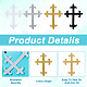 Dicosmetic 16 Stück 4 Stile Cross Fleury Polyester Stickerei Aufnäher zum Aufbügeln PATC-DC0001-02-5