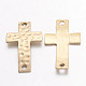 Matte Gold Color Alloy Hammered Cross Links connectors X-PALLOY-AD49200-G1-FF-2