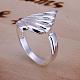 女性のための中空の翼の設計真鍮の指輪  銀  サイズ8  18.1mm RJEW-BB13138-8-4