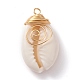 Natural Cowrie Shell Wire Wrapped Pendants X-PALLOY-JF00571-02-2