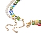 2 pièces 2 styles faits à la main verre millefiori et perles naturelles et perles de verre ensemble de colliers de perles pour les femmes NJEW-JN04185-6