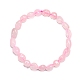 Bracelets élastiques en perles de quartz rose naturelle BJEW-K213-01-3