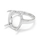 Adjustable Rhodium Plated 925 Sterling Silver Finger Ring Components STER-E061-24B-P-3