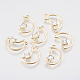 Brass Micro Pave Cubic Zirconia Charms KK-A144-017G-1