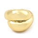 Rack Plating Brass Teardrop Open Cuff Rings for Women RJEW-G294-06G-2