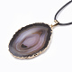 Dyed Natural Brazilian Agate Pendant Necklaces G-T104-10-4
