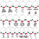 BENECREAT 20Sets 10 Styles Antique Silver Wine Glass Charms AJEW-BC0003-16-1