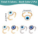 Arricraft 8 pièces 4 couleurs anneaux pour les yeux du mal RJEW-AR0002-03-2