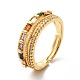 Colorful Glass Rectangle & Cubic Zirconia Adjustable Ring KK-H439-47G-1