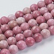 Chapelets de perles en rhodochrosite naturelle, teinte, facette, ronde, rose, 8mm, Trou: 1mm, Environ 46 pcs/chapelet, 15.75 pouce