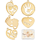 Beebeecraft 10Pcs 5 Style Mother's Day Charms 18K Gold Plated Palm Footprints Heart with Mom Word Charm Pendants for Mother's Day Birthday Earring Necklace Bracelet Jewelry Making STAS-BBC0001-26-1