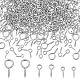 UNICRAFTALE 350Pcs 3 Sizes Stainless Steel Screw Eye Pin Peg Bails with Loop Pendants Pinch Metal Eye Pin Hooks Half Drilled Beads Bails Pin Pendants for DIY Jewelry Making 10-17mm STAS-UN0041-18-7