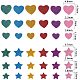 NBEADS 172 Pcs Star/Heart Shape Glitter Colorful Foam Paper Stickers DIY-NB0002-59-2
