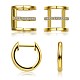 Brass Cuff Earrings and Hoop Earrings Sets EJEW-BB35145-8