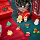 Sunnyclue 40 個 10 スタイル クリスマス テーマ オペーク レジン カボション  雪だるま＆トナカイ＆福袋  混合図形  ミックスカラー  21~31x15~24x5~9mm  4個/スタイル CRES-SC0002-57-4