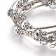 Cinq boucles de bracelets en verre à facettes BJEW-JB04135-02-3