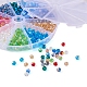 400pcs 10 hilos de perlas de vidrio de colores GLAA-TA0001-21-3