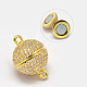 Rack Plating & Long-Lasting Plated Brass Micro Pave Cubic Zirconia Clasps KK-P030-28G-NF-2