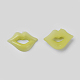 アクリル唇形のカボション  バレンタインデーのために  緑黄  21x14x4mm BUTT-E024-B-06-2
