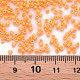 蛍光色ガラスシリンダービーズ  シードビーズ  焼き付け塗料  丸い穴  オレンジ  1.5~2x1~2mm  穴：0.8mm  約8000個/袋  約1ポンド/バッグ SEED-S047-P-003-4