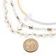 3Pcs 3 Style Brass Star Charm Necklaces Set NJEW-JN04017-5