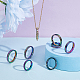 Unicraftale 16 pz 8 dimensioni arcobaleno anello con nucleo vuoto misura 5-14 anello scanalato in acciaio inossidabile con sacchetti di velluto anello rotondo vuoto per anello intarsiato creazione di gioielli e regalo RJEW-UN0002-38M-3