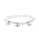 Tinysand braccialetto con ciondolo a forma di fiore in argento sterling con perle dal design unico e 925 zircone cubico TS-B308-W-3
