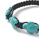 Bracelet de perles tressées en tortue synthétique turquoise (teinte) pour femme BJEW-TA00225-01-2