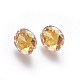 Electroplated Cubic Zirconia Pointed Back Cabochons ZIRC-I024-8x10-03-2