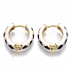 Brass Huggie Hoop Earrings EJEW-S209-05A-2