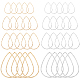 Benecreat 80 個リアルゴールドメッキ真鍮イヤリングビーズフープ  8 スタイルのテクスチャーのあるジュエリー作りのイヤリング  シルバー ティアドロップ イヤリング ジュエリーを作るためのフープを見つける  イヤリングネックレス KK-BC0009-24-1