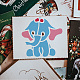 Fingerinspire animali bambola stencil 8.3x11.7 pollice riutilizzabile teddy bear elefante pecora leone ippopotamo coniglietto modello di pittura animali decorazione a tema stencil per dipingere su legno DIY-WH0396-234-6